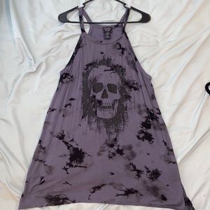 Long skull tunic. Sparkling skull